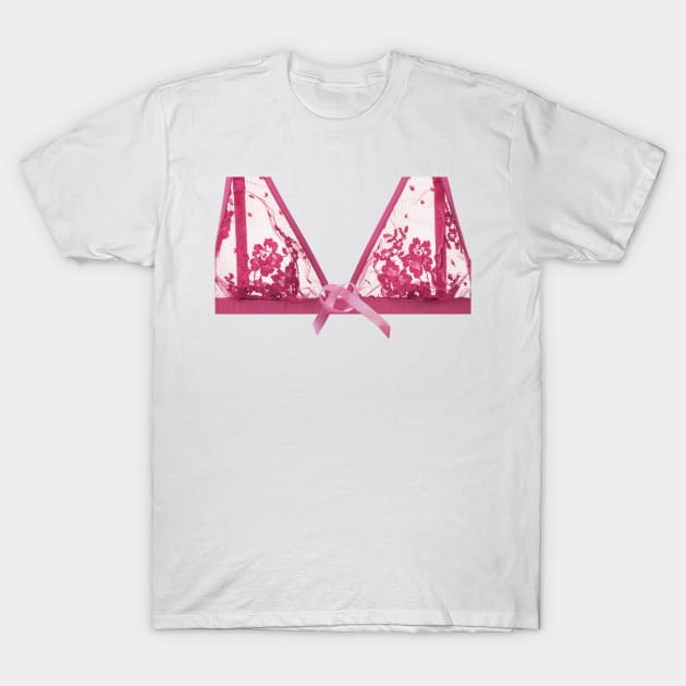 Pink Ribbon for Breast Cancer Awareness T-Shirt by KutieKoot T's